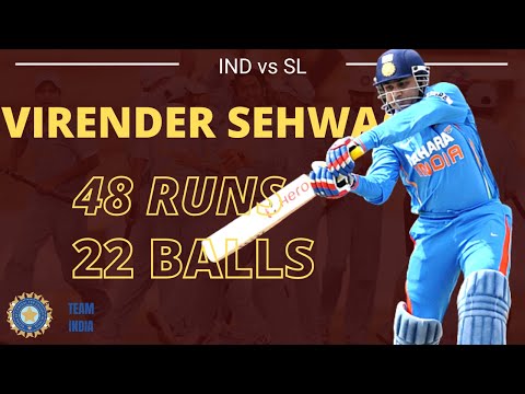 SEHWAG 48 RUNS 22 BALLS Innings vs SL  Most SHOCKING Batting #virendarsehwag