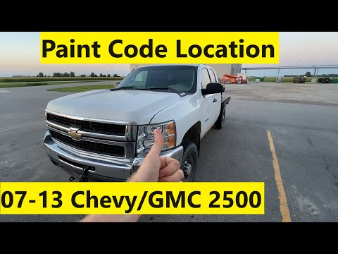 Paint Code Location Chevy 2500HD | GMC Sierra 2500HD 3500HD 07 08 09 10 11 12 13