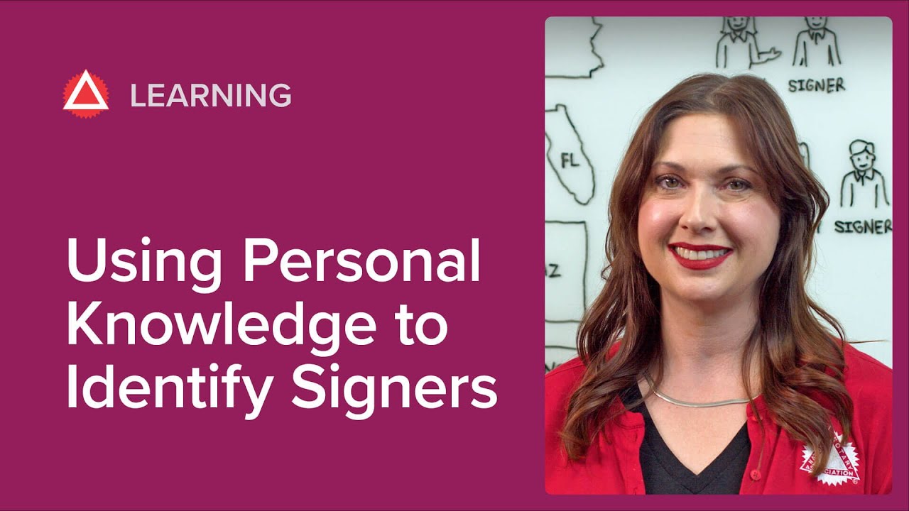 Identifying Signers Using Personal Knowledge