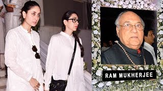 Sad Kareena Kapoor Khan  And Karisma Kapoor At Ram Mukerji’s Prayer Meet