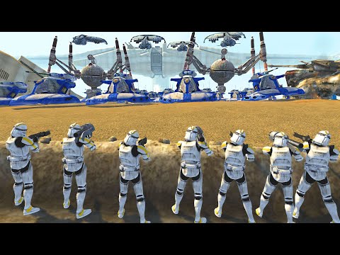 Can Clone Trench Defense Hold DROID TANK INVASION!? - Men of War: Star Wars Mod