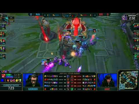 Bjergsen One Shots brTT with Zoe! (NA vs BR All Star 2017 Highlight)