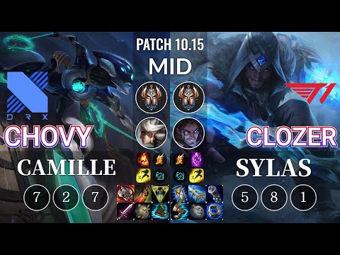 DRX Chovy Camille vs T1 Clozer Sylas Mid - KR Patch 10.15