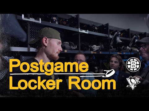 Bruins players speak with media after 1-0 win over Penguins
