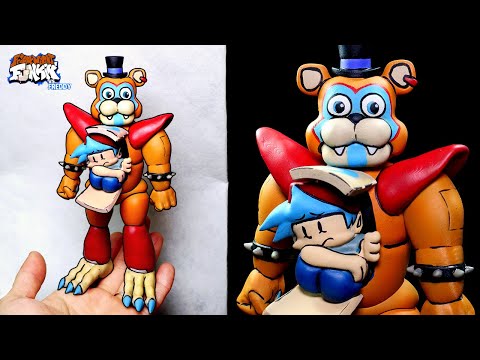 [FNF] Making Glam rock Freddy with BF Sculpture Timelapse [FnaF SB] - Friday Night Funkin' Mod