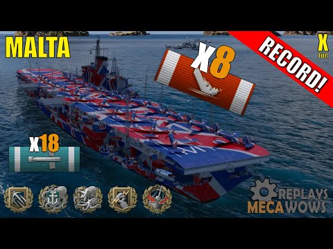Malta 8 Kills & 182k Damage | World of Warships Gameplay