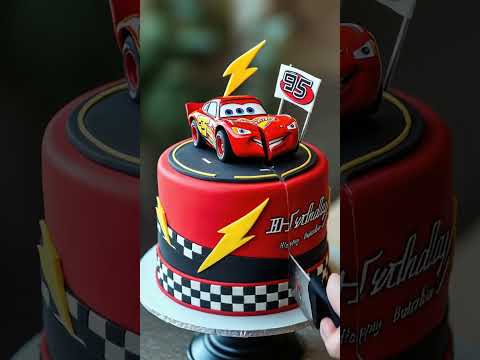 LIGHTNING MCQUEEN BIRTHDAY CAKE 🎂🏁🚗  Speed, Power, and Racing Fun!