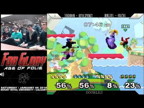 Age of Folie - Trashman + Royalespring9 vs Mini Joel + Krizski - Melee Doubles Winners Quarters