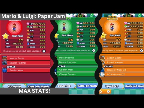 Mario & Luigi Paper Jam! MAX STATS BOSS RUSH!