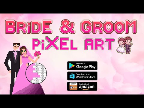 Bride & Groom Pixel Art Colory Video