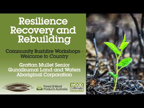 Grattan Mullet Senior presents Welcome to Country at the Victorian Bushfire Workshop