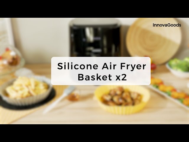 Innovagoods Mollicon Silikonkörbe mit Bürste für Heißluftfritteusen, 2 Einheiten video