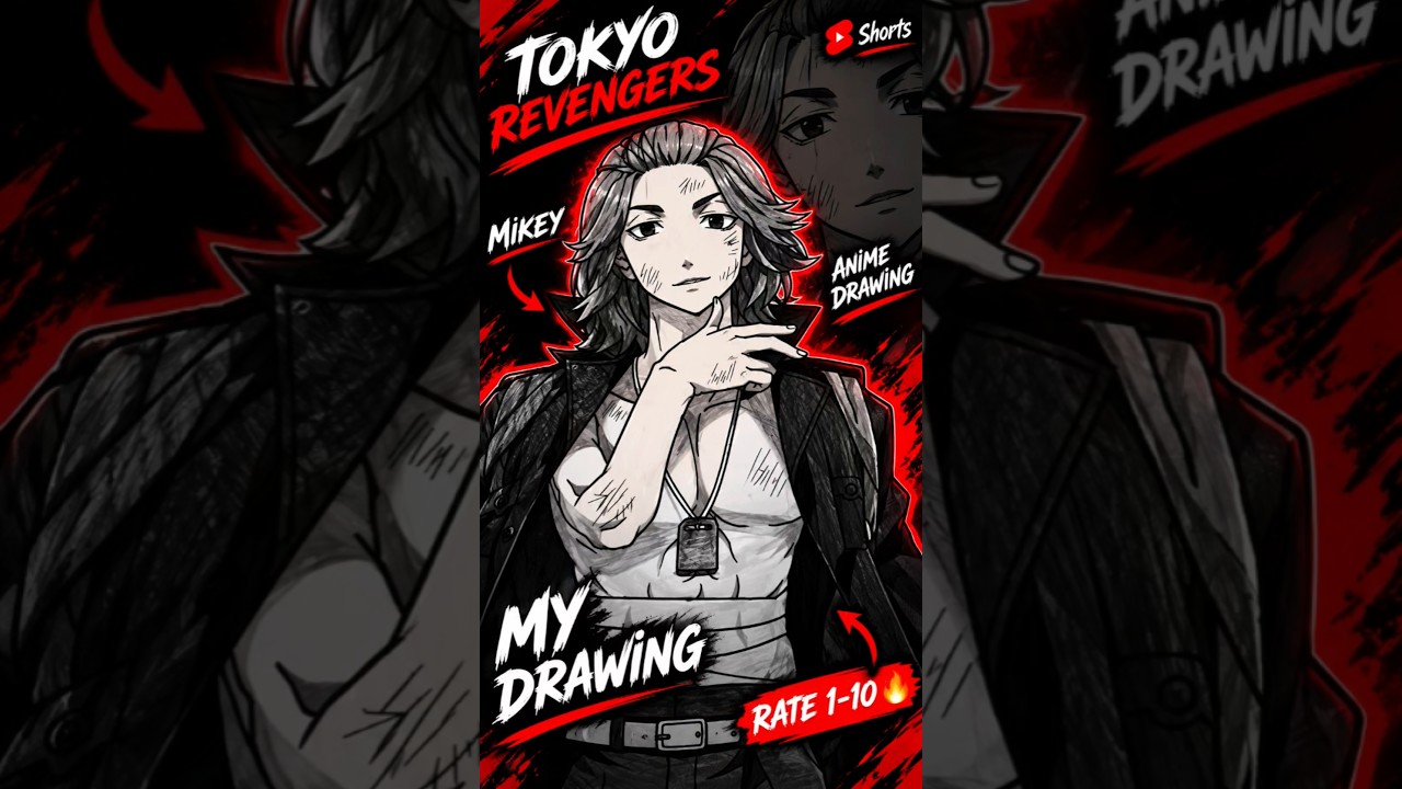 🔥 Mikey Drawing | Tokyo Revengers Anime Art 👀 #shorts