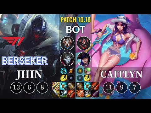 T1 Berseker Jhin vs Caitlyn Bot - KR Patch 10.18