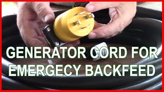 Generator Backfeed Cord for emergency power (4 prong to 3 prong)