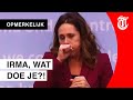 Oeps! Tolk Irma Sluis hoest in hand