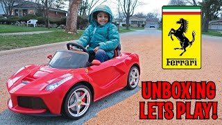 UNBOXING & LETS PLAY - La Ferrari Ride On &