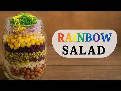 How To Make Rainbow Salad | Seven Layered Salad ~ Aaswad Katta