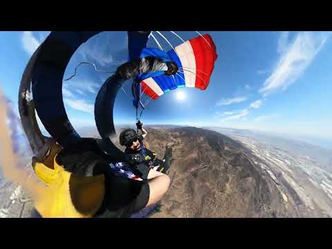 Skydiving Innovations Hanging Smoke with Flag Rehearsal Jump