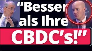 Davos: Coinbase CEO schult Französischen Zentralbanker ein!