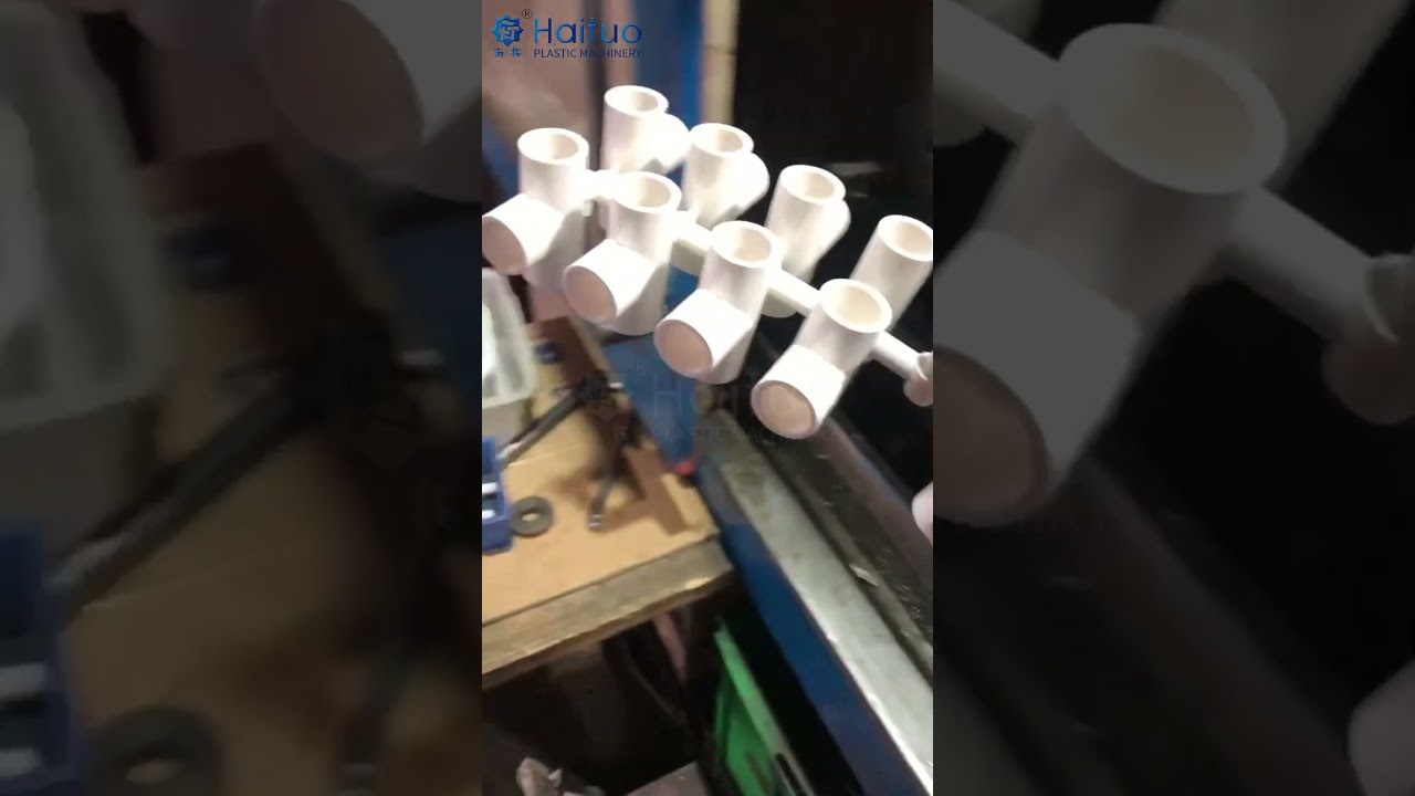 Haituo PVC Injection Molding Machine | 16-Cavity Tee Fitting Production 💪
