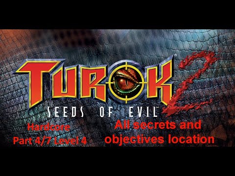 Turok 2 - Hardcore 4/7 - All secrets and objectives - Level 4 The Lair of the Blind Ones