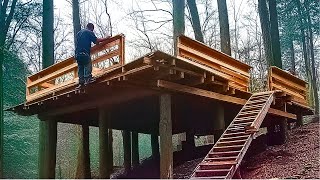 I'm Building a 2-story house in the woods | Start to Finish