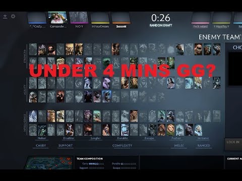 Under 4 Minutes GG Fastest Dota Tournament Game Ever!