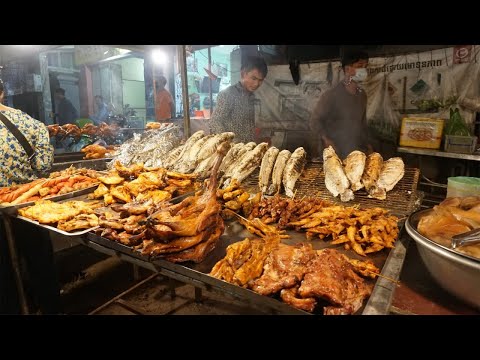 Amazing Night Street Food @Chhouk Meas - Roasted Chicken, Fish ,Pork & Cooking FOOD on The Street
