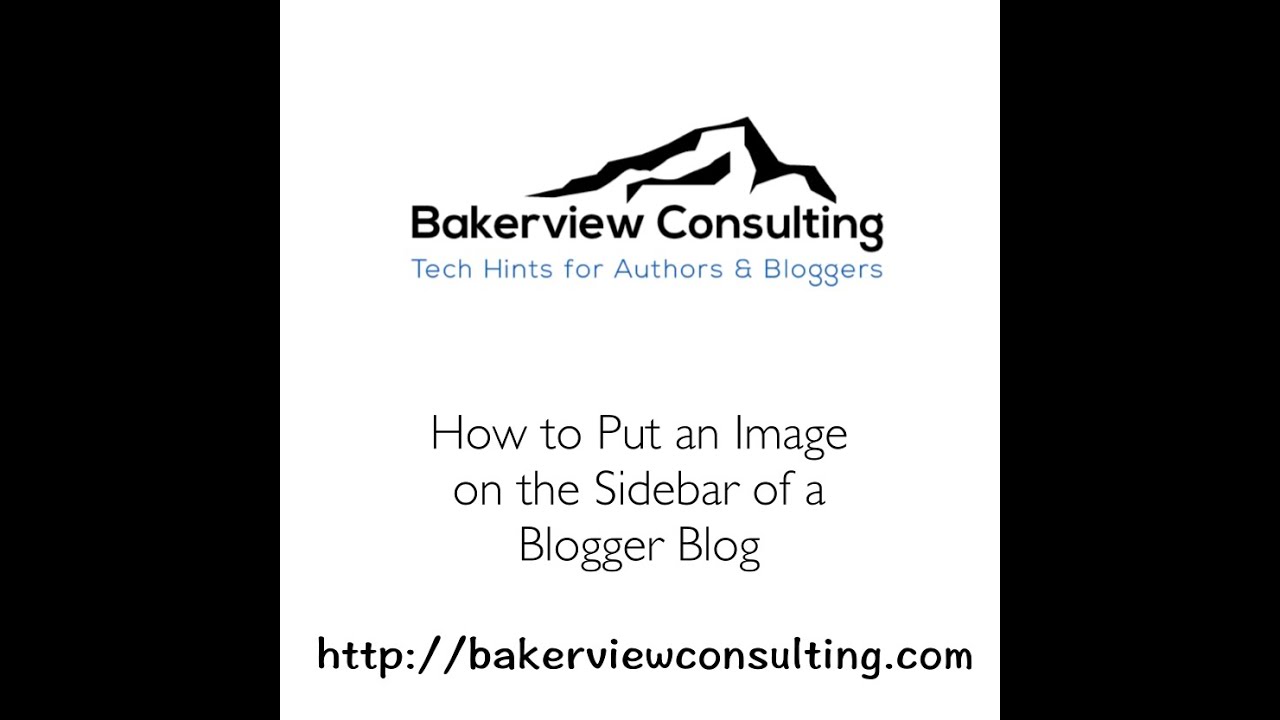 How to Put an Image on the Sidebar of a Blogger Blog