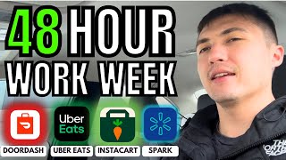 48 HOUR DOORDASH/UBER EATS/SPARK Work Week - How Much Did I Make?