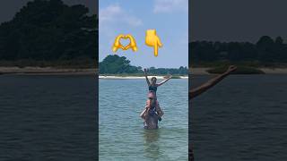 Download lagu FINALLY! Achieved the THREE person shoulder ride…. #family #tricks #water mp3