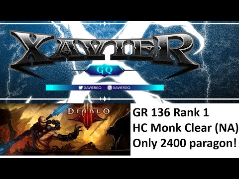 Diablo 3 Rank 1 HC Monk Clear GR 136 NA