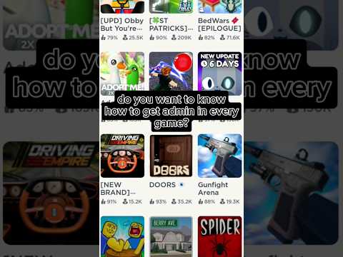 How to get admin on every game easily #shorts #roblox #fyp #foryou #admin #robloxfyp #game