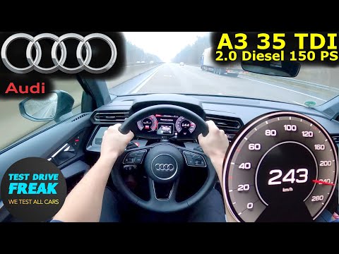 2024 Audi A3 35 TDI Facelift 150 PS 🚀 Top Speed POV + Fuel Consumption Test