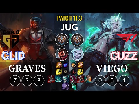 GEN Clid Graves vs T1 Cuzz Viego Jungle - KR Patch 11.3