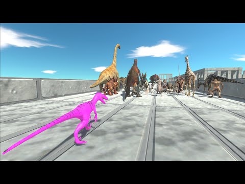 Escape from Crazy Pink Deinonychus - Animal Revolt Battle Simulator
