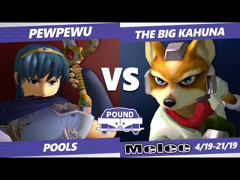 Pound 2019 SSBM - CLG PewPewU (Marth) VS  The Big Kahuna (Fox) Smash Melee Pools