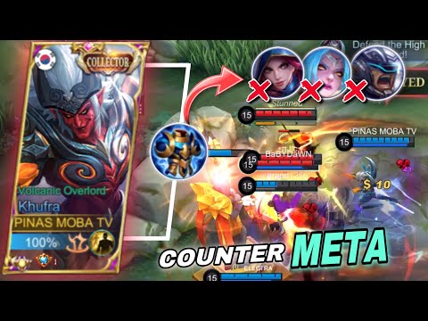 COUNTER META HEROES | KHUFRA GAMEPLAY 2022, BEST BUILD | MLBB