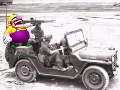 Wario gets ambushed from the trees and crashes his Jeep and then gets stranded in the Vietnam war