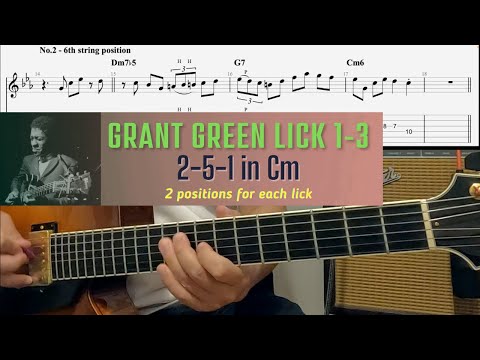 Grant Green Lick 1-3. Jazz exercise 2-5-1 in C minor