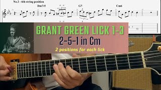 Grant Green Lick 1-3. Jazz exercise 2-5-1 in C minor