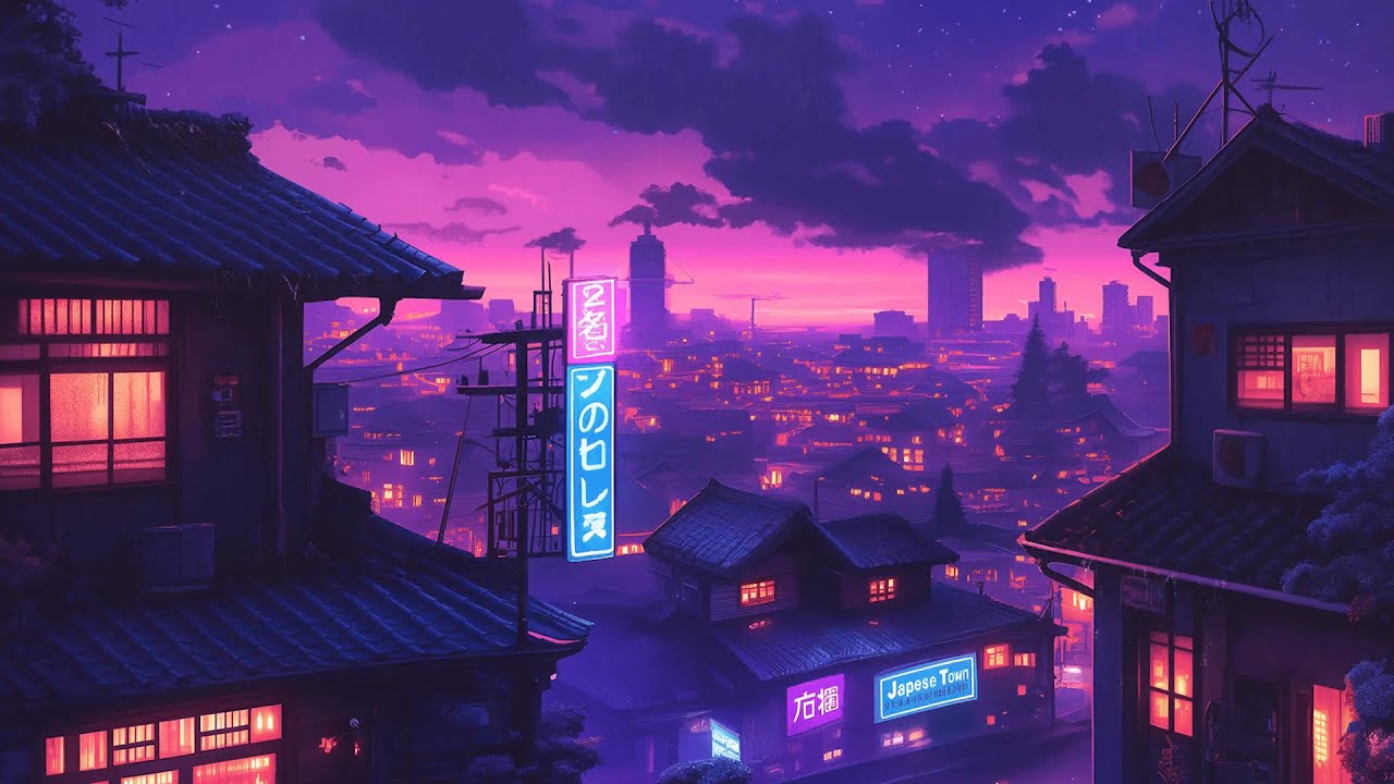 1980s & 90s Lofi Hip Hop Beats 📺 Nostalgic Vibes & Old Japanese Town Ambience 🏙️ Lofi Rain Playlist