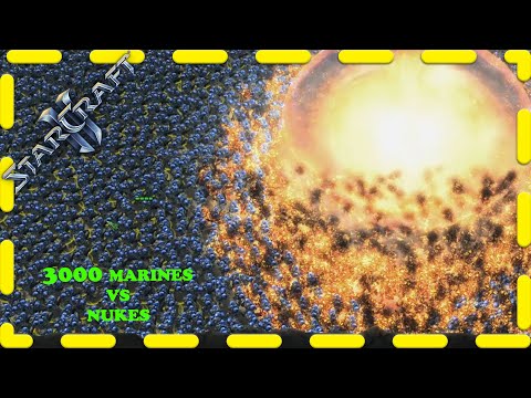 How many NUKES does it take to KILL 3000 MARINES | StarCraft 2 EPIC Battle #6