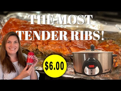 HOW TO MAKE THE MOST TENDER BABY BACK RIBS IN THE CROCKPOT. WHAT IS THE SECRET INGREDIENT? ONLY $6!