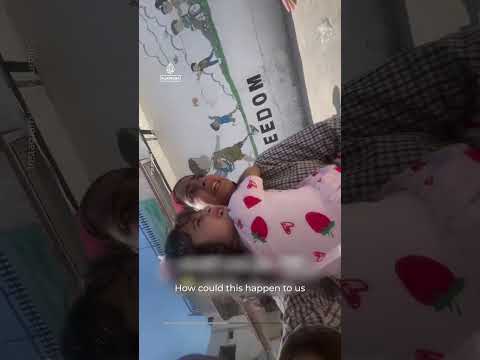 Panicked children evacuated from school as Israel attacks Gaza City | AJ #shorts