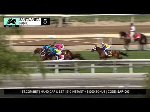 One Timer wins the Speakeasy Stakes on Friday, October 1st, 2021 at Santa Anita Park.