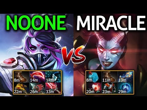 Miracle- [Queen of Pain] VS NOONE [Templar Assassin] Dota 2 7.07 - Warrior vs 9k God