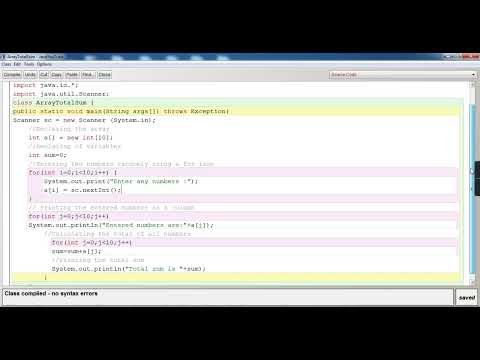 Array Total Sum Java Class By Ashish