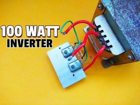 How To Make Simple 100 Watt Inverter..Simple Inverter Circuit 12V DC To 220V AC Using Mosfet.. Video